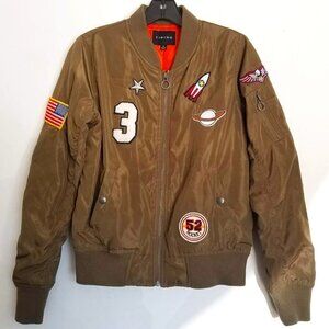 Timing Army Green Handmade Patched Bomber Jacket